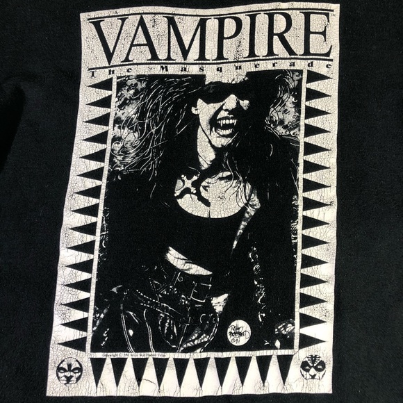 Vampire The Masquerade 1991 Fashion Victim Game Vintage Single Stitch T Shirt XL - Picture 4 of 11